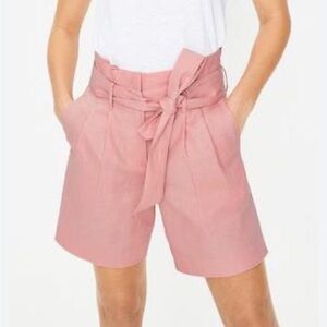 Boden St Ives Paperbag Shorts Belted Linen Cotton Blend NWT US Size 10 Preppy